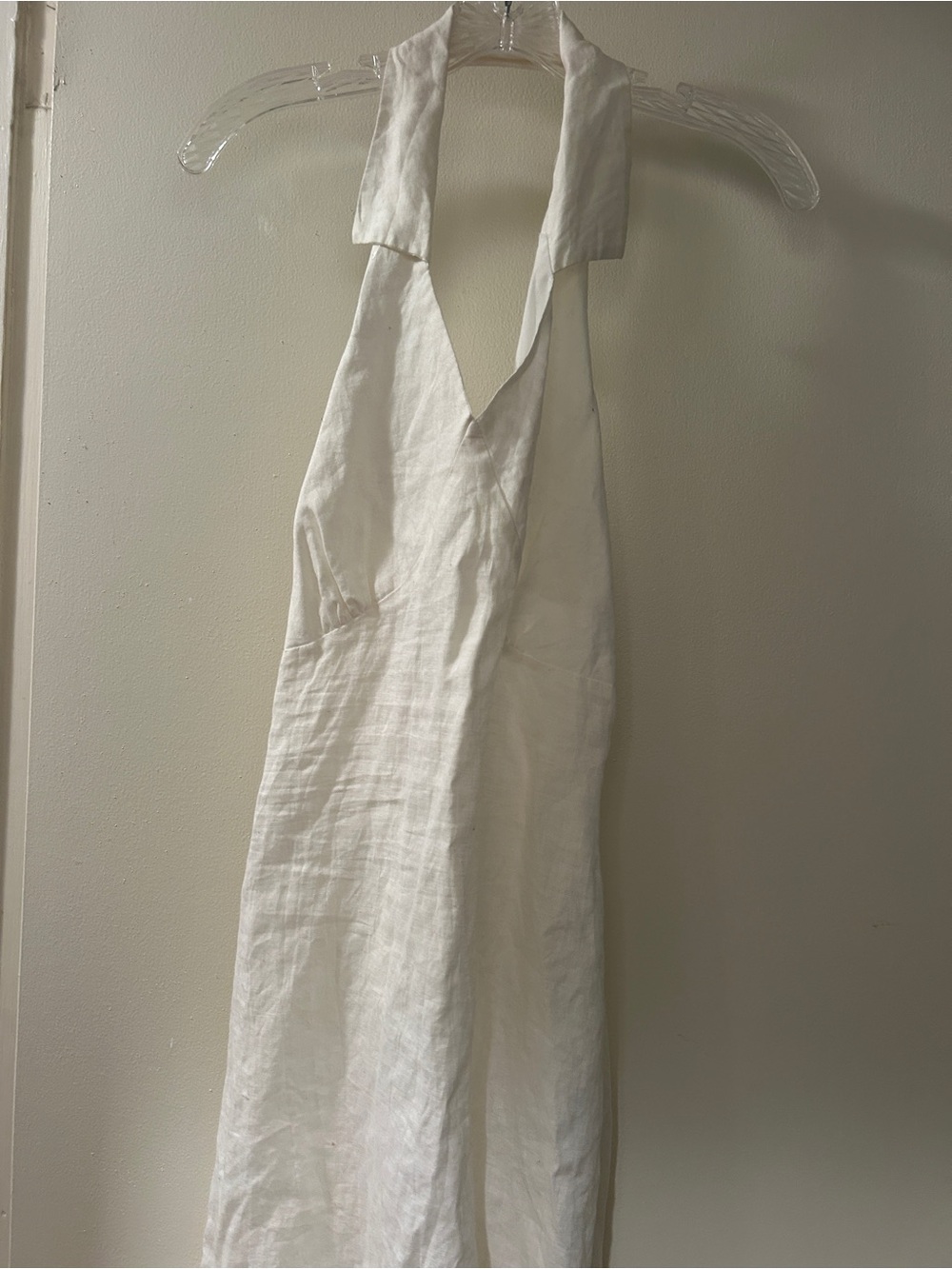 Women's Backless Halter Dress in White